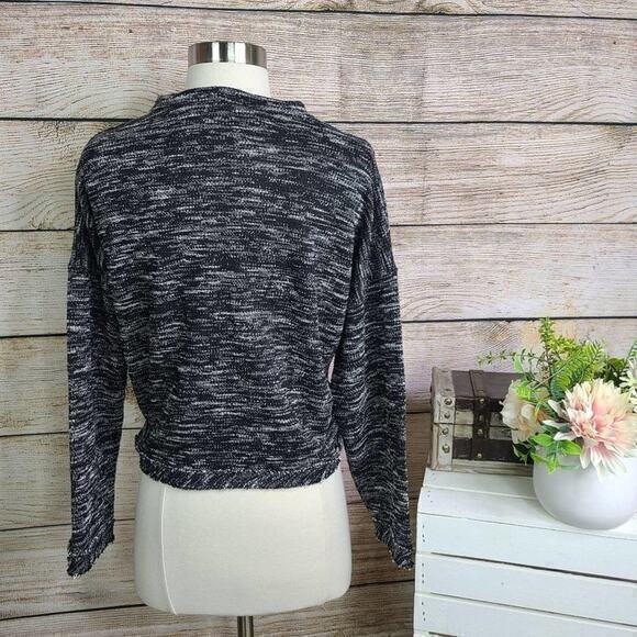 OVS Cropped Tweed Frayed Hem Sweater Large - Picture 2 of 5